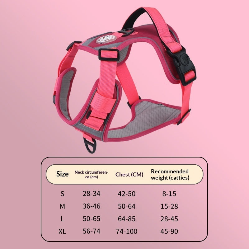 KFX-9120061 Adjustable Large Dog Chest Harness with Leash - Available in Multiple Colors