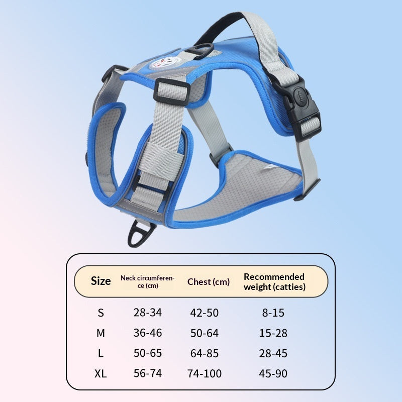 KFX-9120061 Adjustable Large Dog Chest Harness with Leash - Available in Multiple Colors