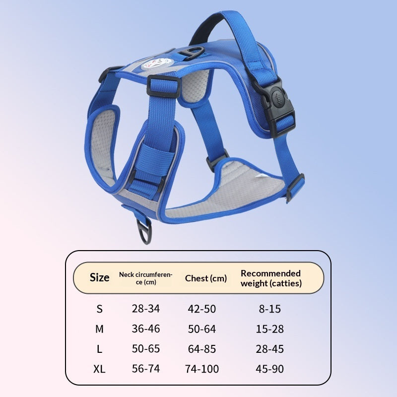 KFX-9120061 Adjustable Large Dog Chest Harness with Leash - Available in Multiple Colors