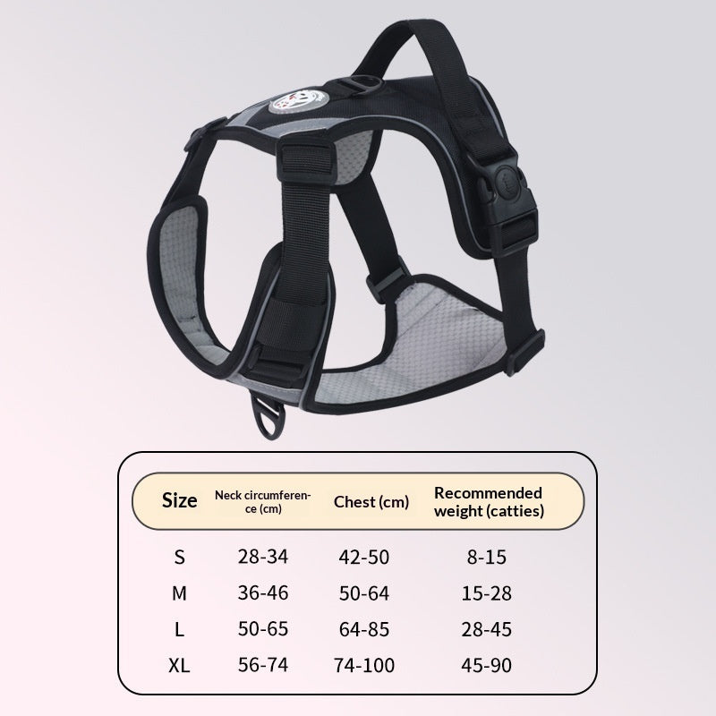 KFX-9120061 Adjustable Large Dog Chest Harness with Leash - Available in Multiple Colors