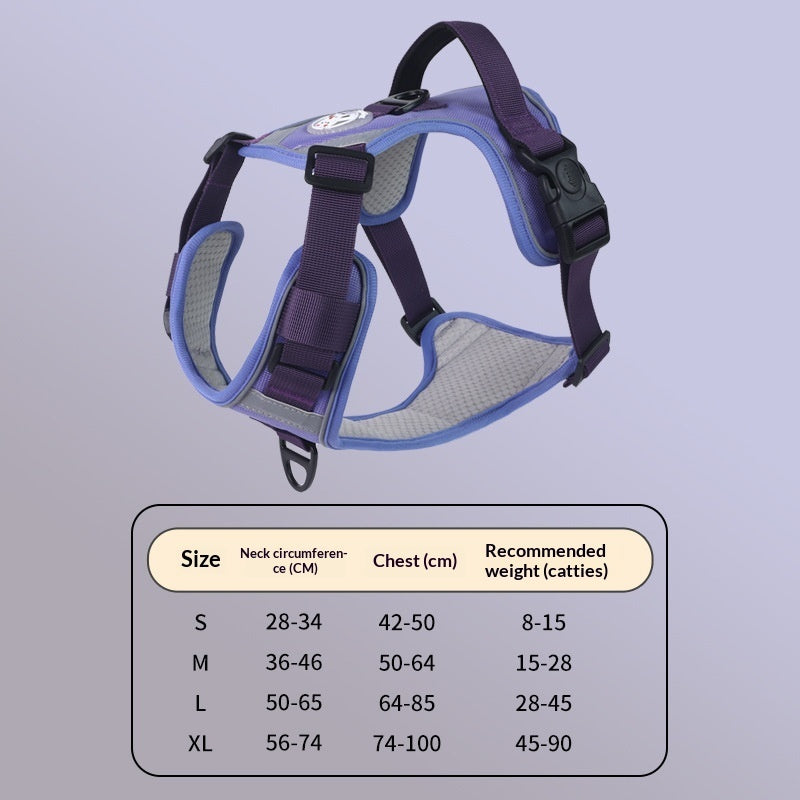KFX-9120061 Adjustable Large Dog Chest Harness with Leash - Available in Multiple Colors