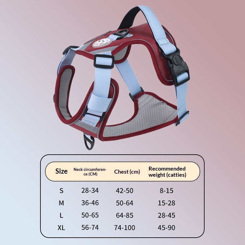 KFX-9120061 Adjustable Large Dog Chest Harness with Leash - Available in Multiple Colors