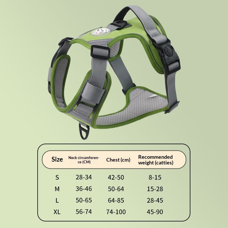 KFX-9120061 Adjustable Large Dog Chest Harness with Leash - Available in Multiple Colors