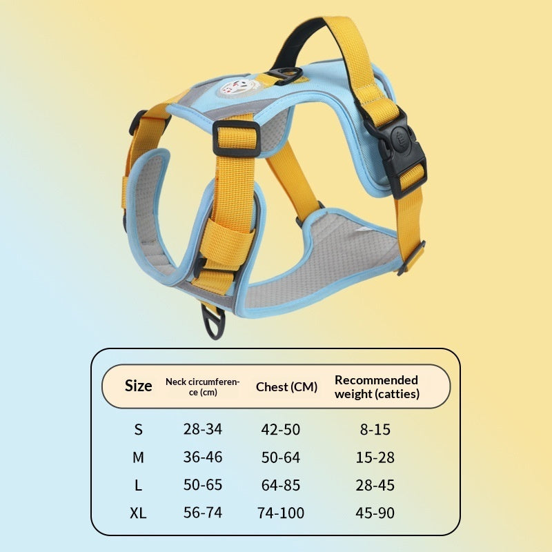 KFX-9120061 Adjustable Large Dog Chest Harness with Leash - Available in Multiple Colors