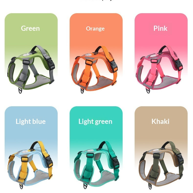 KFX-9120061 Adjustable Large Dog Chest Harness with Leash - Available in Multiple Colors