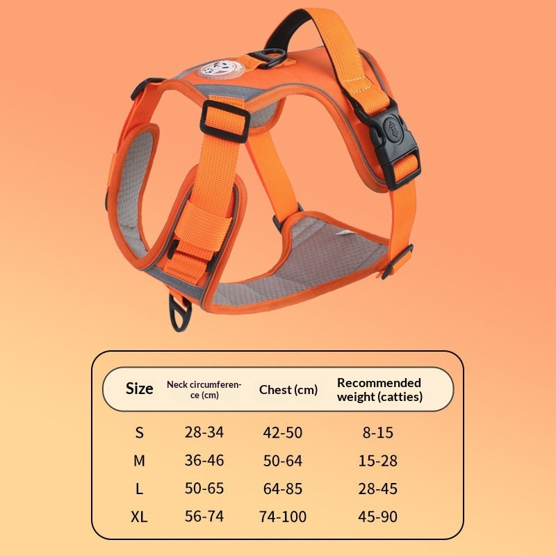 KFX-9120061 Adjustable Large Dog Chest Harness with Leash - Available in Multiple Colors
