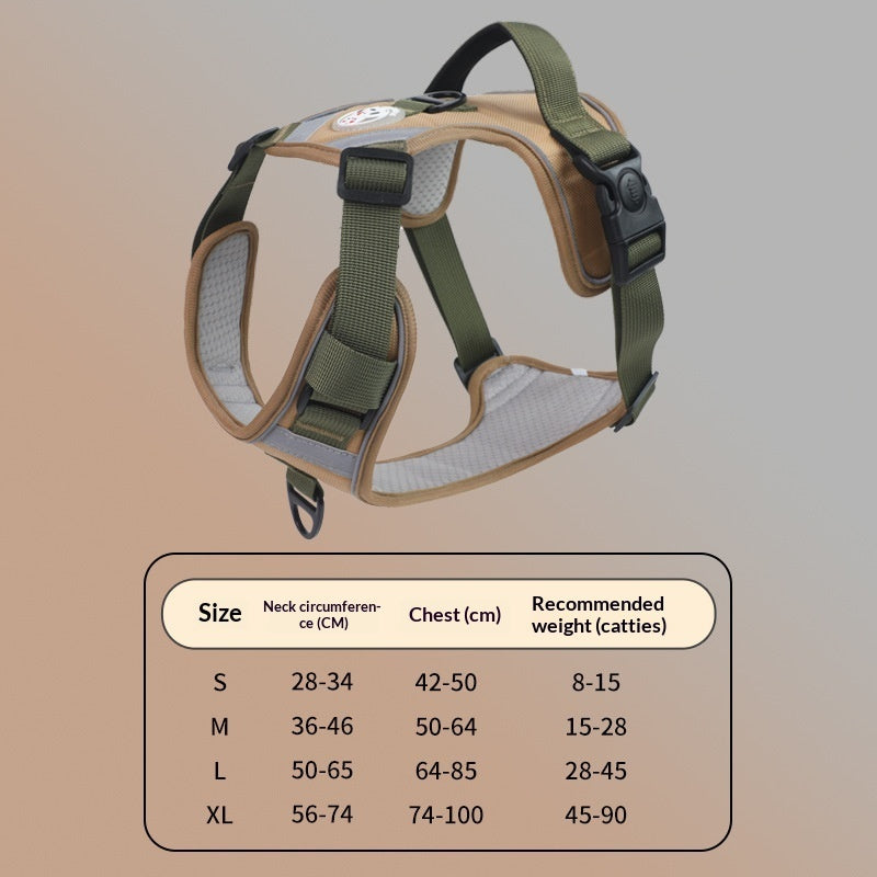 KFX-9120061 Adjustable Large Dog Chest Harness with Leash - Available in Multiple Colors