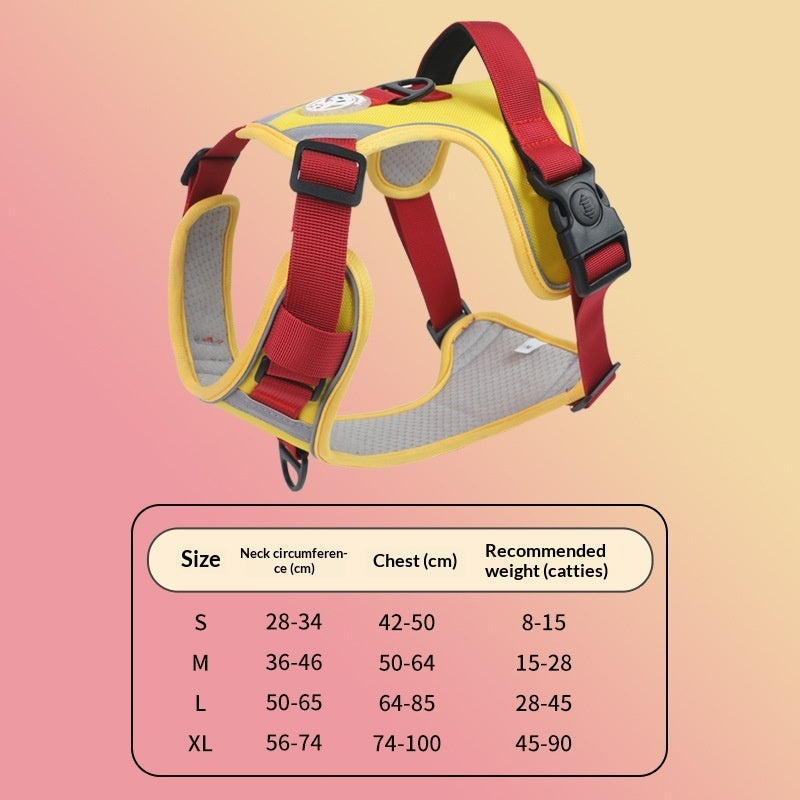 KFX-9120061 Adjustable Large Dog Chest Harness with Leash - Available in Multiple Colors