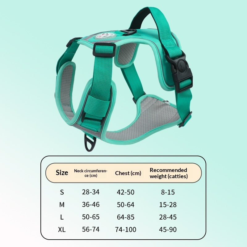 KFX-9120061 Adjustable Large Dog Chest Harness with Leash - Available in Multiple Colors
