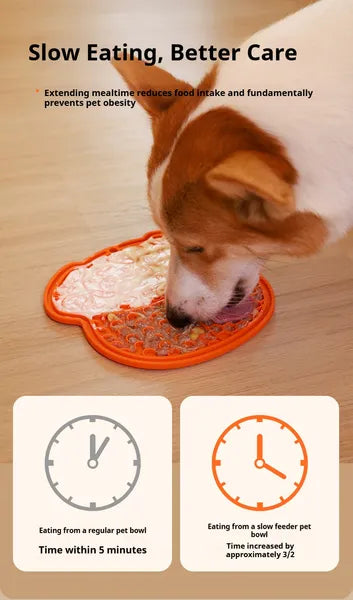 KFX-9122237 Suction Dog and Cat Slow Feeder Mat for Enrichment and Mealtime Fun