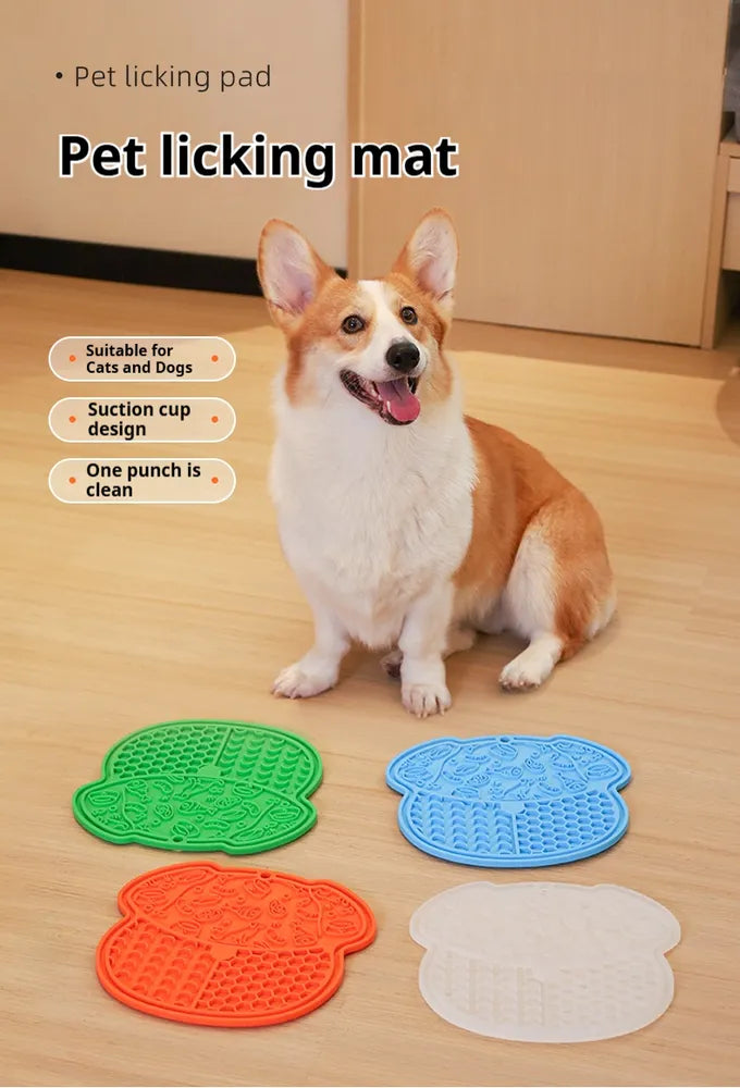 KFX-9122237 Suction Dog and Cat Slow Feeder Mat for Enrichment and Mealtime Fun