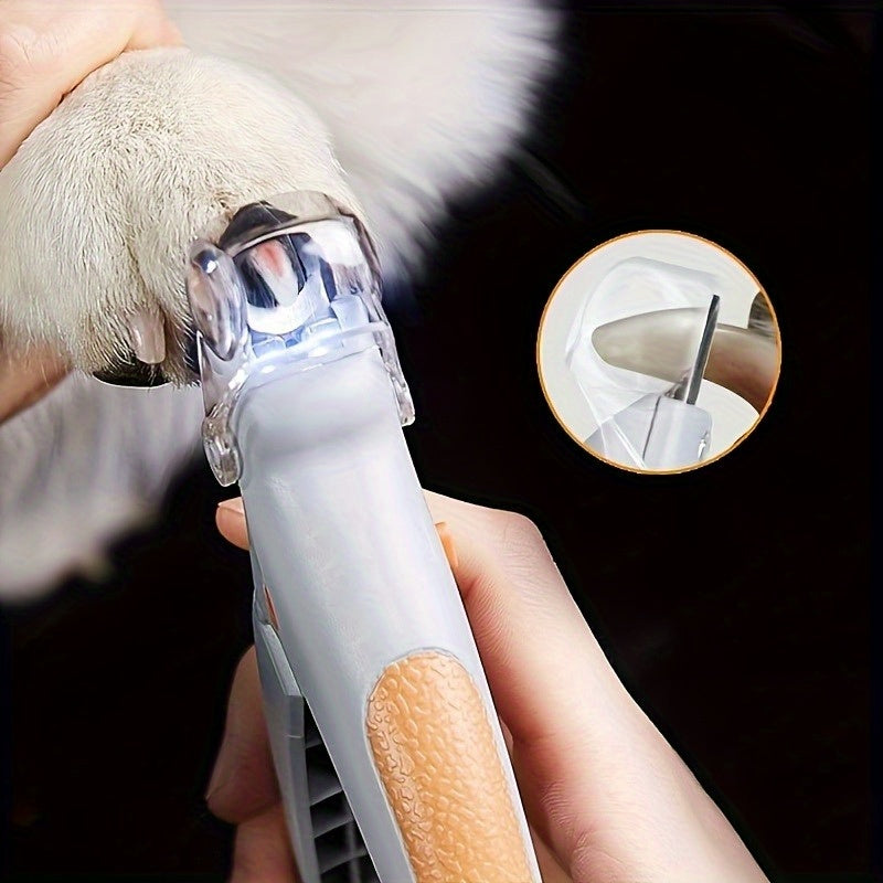 KFX-9123517 LED Pet Nail Trimmer with Magnifying Glass and Nail Catcher for Safe Dog and Cat Clipping