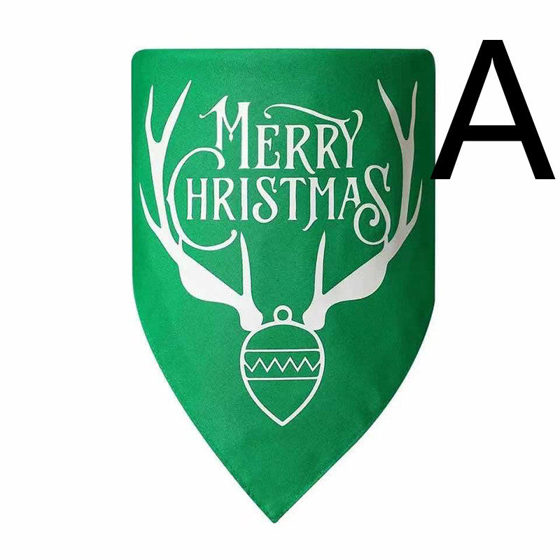 KFX-9123645 Reversible Christmas Triangle Dog Bandana in Red and Green, Double-Layer Polyester, 70x48x48CM