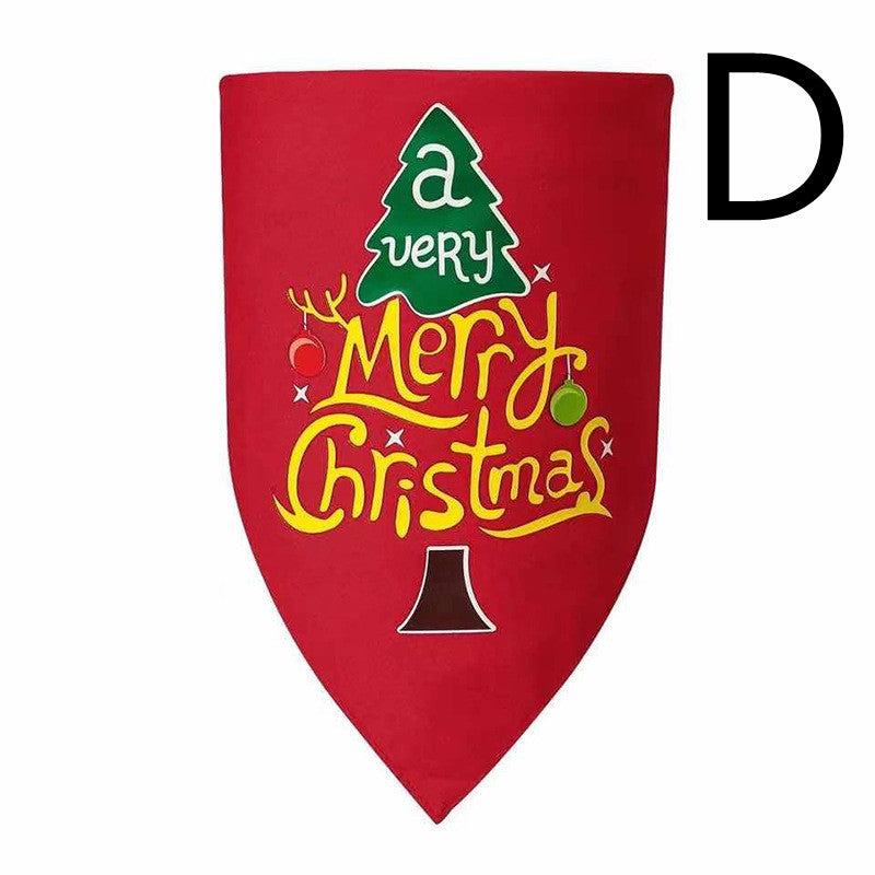 KFX-9123645 Reversible Christmas Triangle Dog Bandana in Red and Green, Double-Layer Polyester, 70x48x48CM