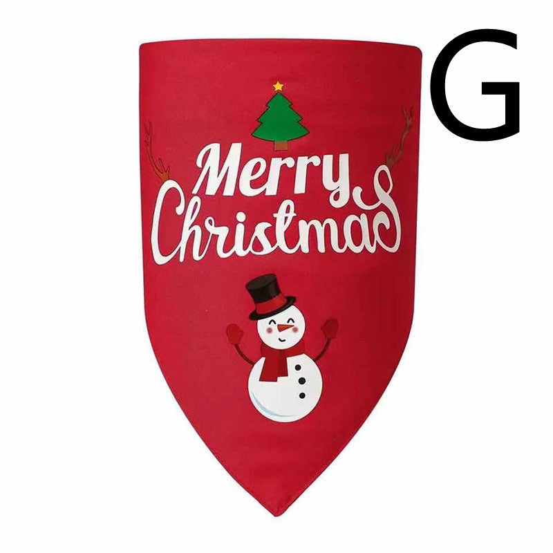 KFX-9123645 Reversible Christmas Triangle Dog Bandana in Red and Green, Double-Layer Polyester, 70x48x48CM