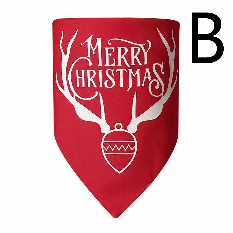 KFX-9123645 Reversible Christmas Triangle Dog Bandana in Red and Green, Double-Layer Polyester, 70x48x48CM