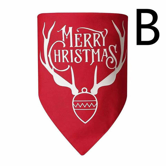 KFX-9123645 Reversible Christmas Triangle Dog Bandana in Red and Green, Double-Layer Polyester, 70x48x48CM