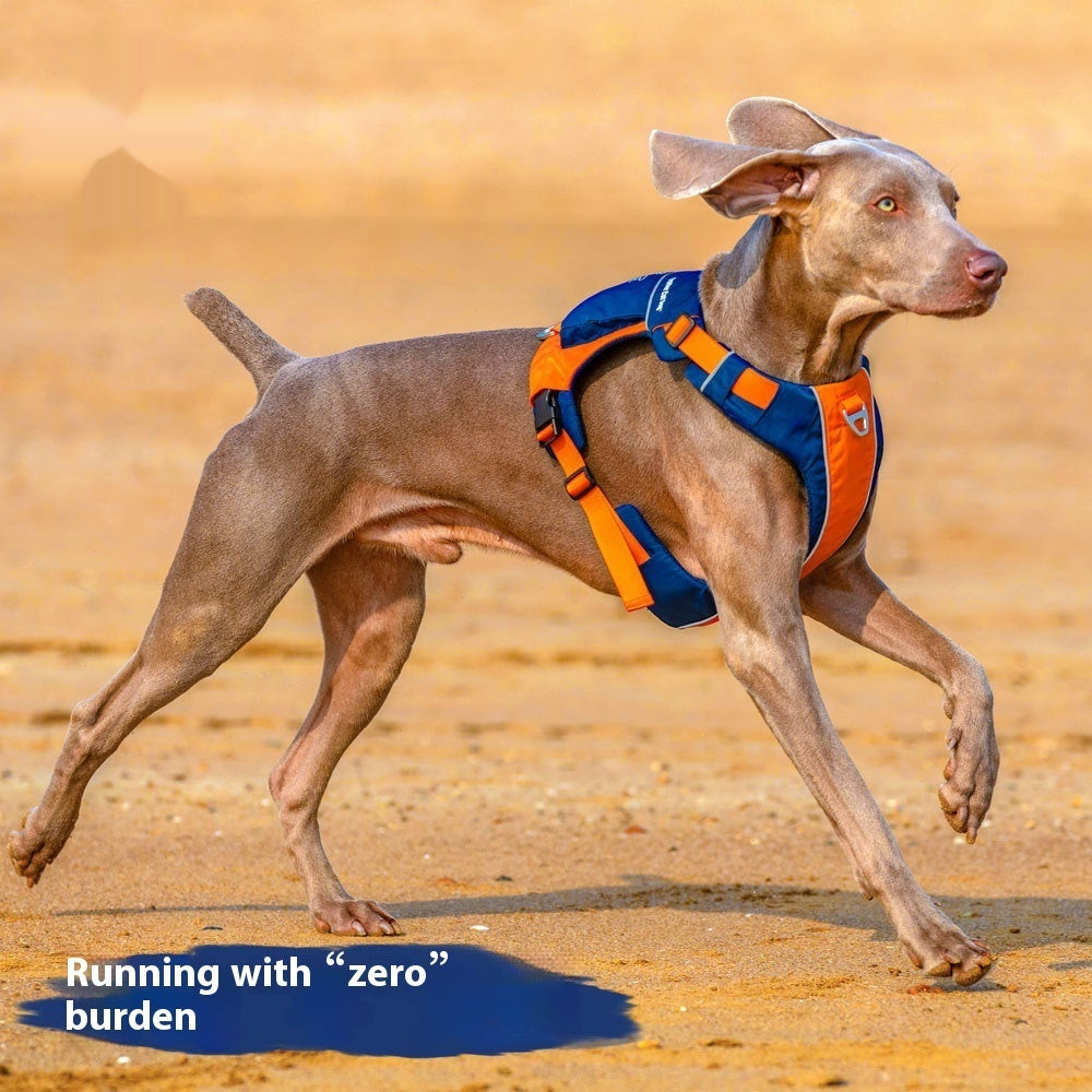 KFX-9125821 Dog Chest Strap Vest - Adjustable Nylon Harness in Orange/Blue and Yellow/Brown