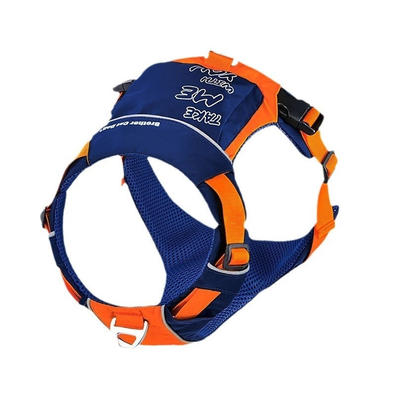 KFX-9125821 Dog Chest Strap Vest - Adjustable Nylon Harness in Orange/Blue and Yellow/Brown