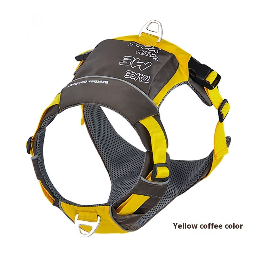 KFX-9125821 Dog Chest Strap Vest - Adjustable Nylon Harness in Orange/Blue and Yellow/Brown