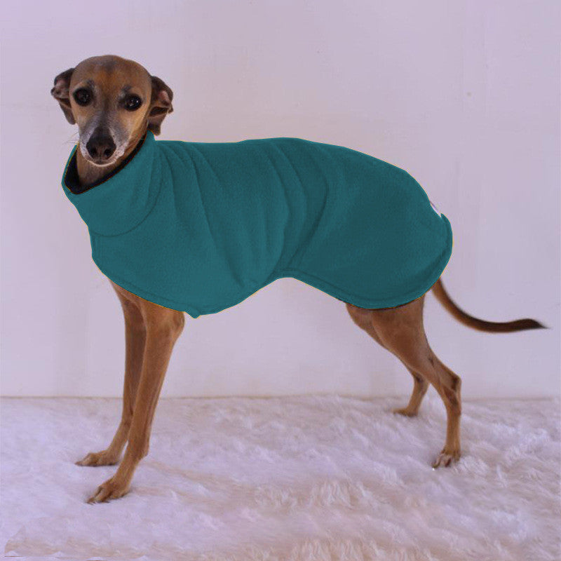 KFX-9126589 Thick Warm High Neck Velvet Fleece Dog Coat - Casual Reversible Design for Winter Outdoor Activities