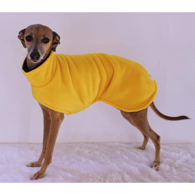 KFX-9126589 Thick Warm High Neck Velvet Fleece Dog Coat - Casual Reversible Design for Winter Outdoor Activities