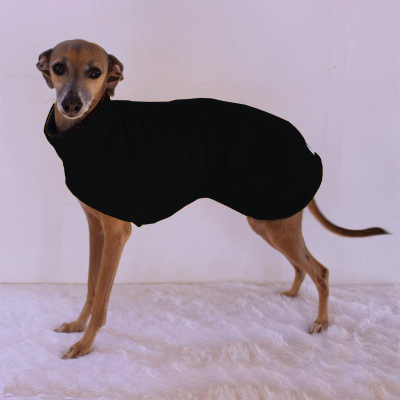 KFX-9126589 Thick Warm High Neck Velvet Fleece Dog Coat - Casual Reversible Design for Winter Outdoor Activities