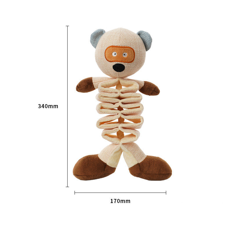 KFX-9126845 Retractable Plush Dog Molar Toys for Puppies - Koala, Puppy, Rhino, Raccoon, Hippo