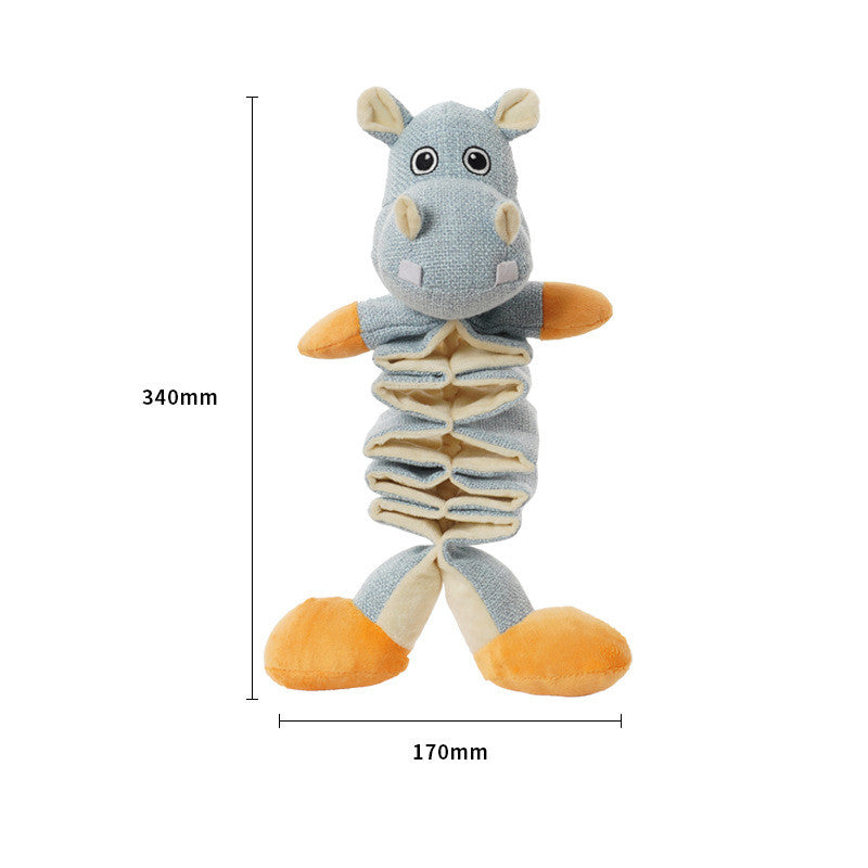 KFX-9126845 Retractable Plush Dog Molar Toys for Puppies - Koala, Puppy, Rhino, Raccoon, Hippo
