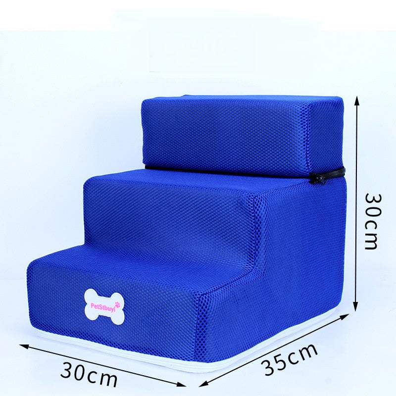 KFX-9130173 Pet Climbing Ladder with Detachable Steps for High Beds and Sofas - Soft Mesh and High-Density Sponge Design