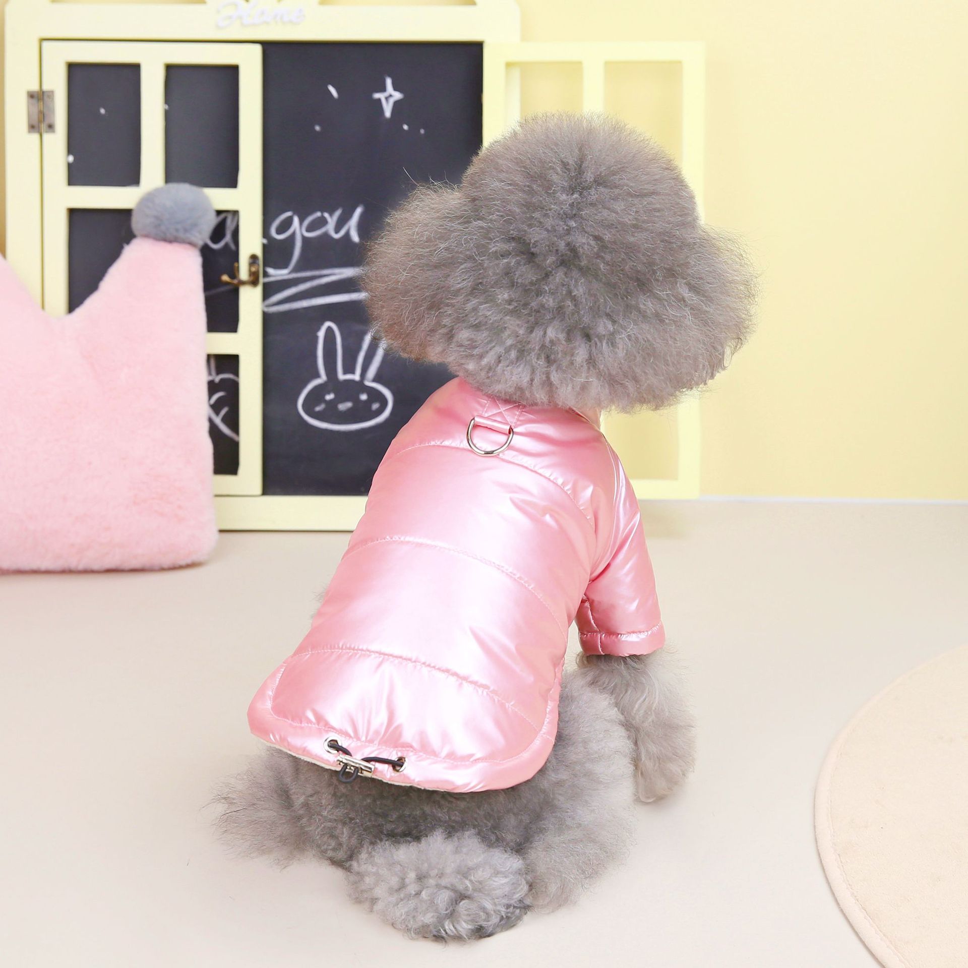 KFX-9131453 Waterproof Autumn and Winter Dog Jacket - Cotton-Padded Coat in Pink, Silver, Black, Red (Sizes S-XXL)