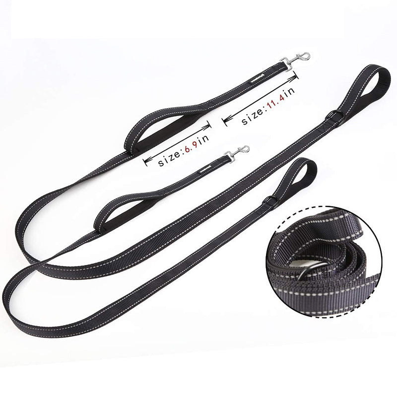 KFX-9131581 Durable Nylon Dog Leash for Training - 4ft & 6ft Lengths, Black Color