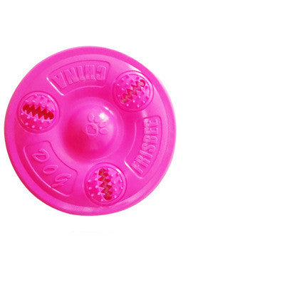 KFX-9132605 Durable Rubber Dog Toy with Bite-Resistant Teeth Leakage Plate – Sports Design in Green, Blue, and Pink