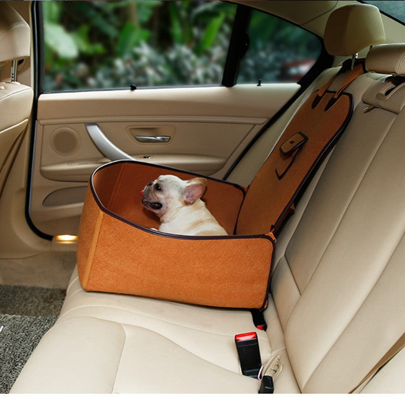 KFX-9134013 Dual-purpose Pet Car Mat for Front Seat with Adjustable Strap and Storage Pockets