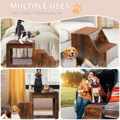 KFX-9135421 Multi-Level Pet Bunk Bed with Removable Steps, Cushion, Scratch Pad - Ideal for Dogs and Cats