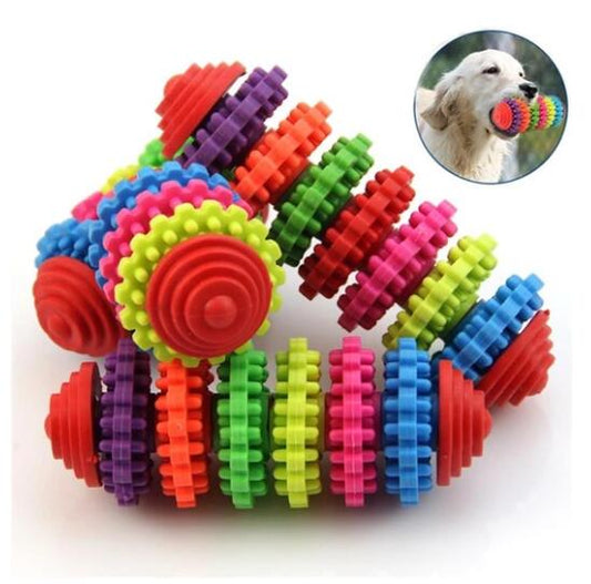KFX-9138365 Colorful Seven-Ring Pet Toy for Dental Health and Playtime Training
