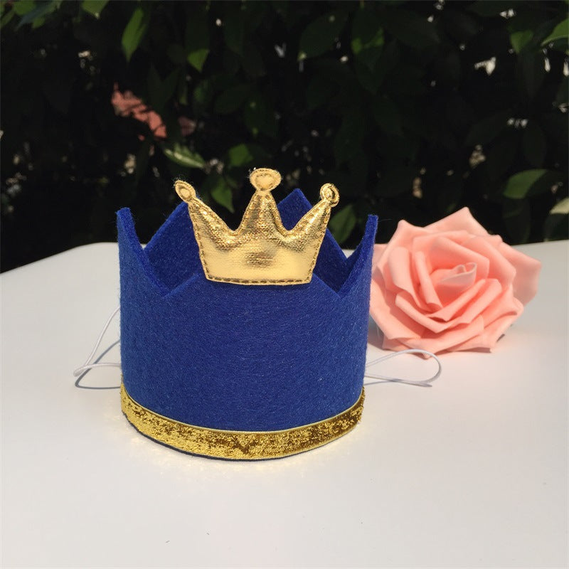 KFX-9139773 Pet Party Birthday Crown for Dogs and Cats, Non-Woven Pet Accessory with Bow, 9.5CM Diameter
