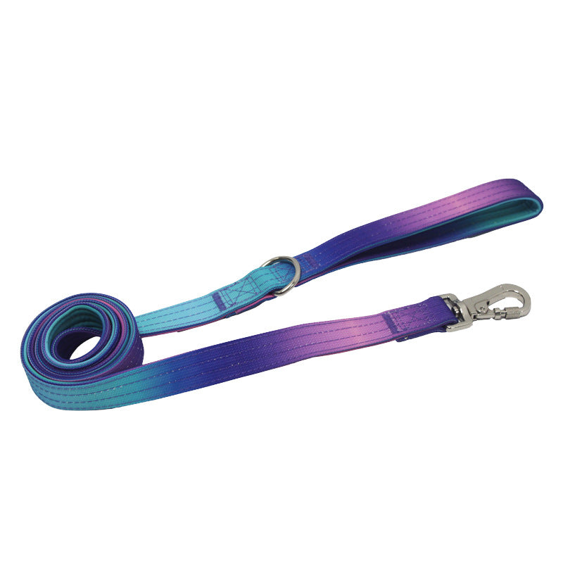 KFX-9140157 Widened Gradient Pet Collar and Leash Set – Soft Nylon Design for Comfort and Safety