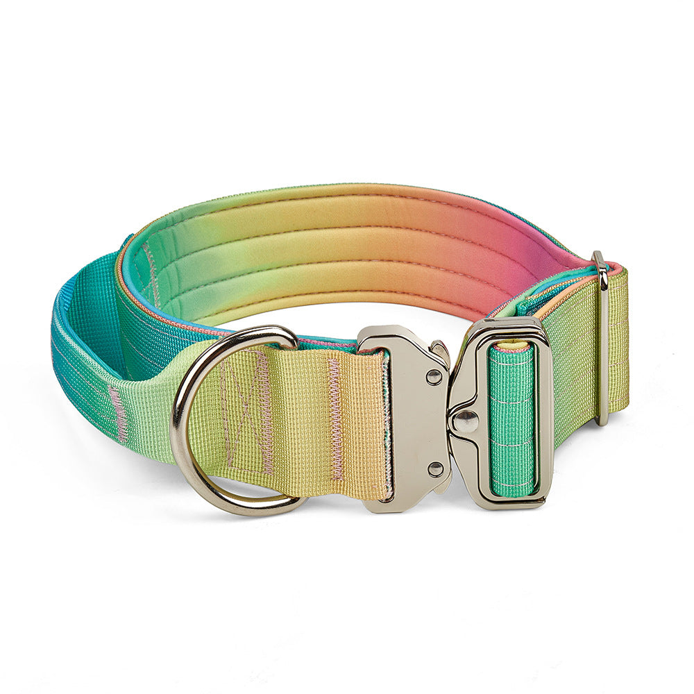 KFX-9140157 Widened Gradient Pet Collar and Leash Set – Soft Nylon Design for Comfort and Safety