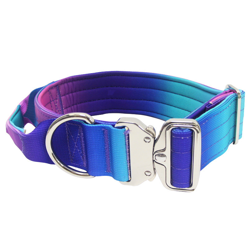 KFX-9140157 Widened Gradient Pet Collar and Leash Set – Soft Nylon Design for Comfort and Safety