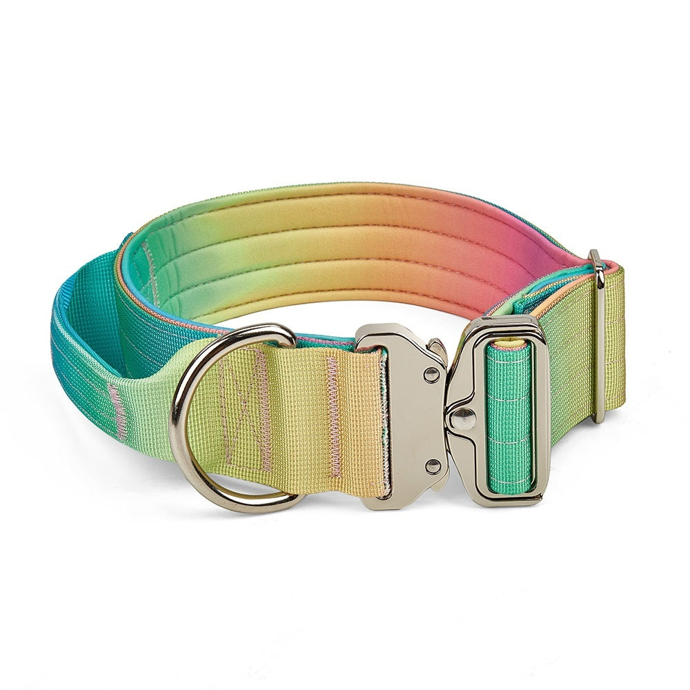 KFX-9140157 Widened Gradient Pet Collar and Leash Set – Soft Nylon Design for Comfort and Safety