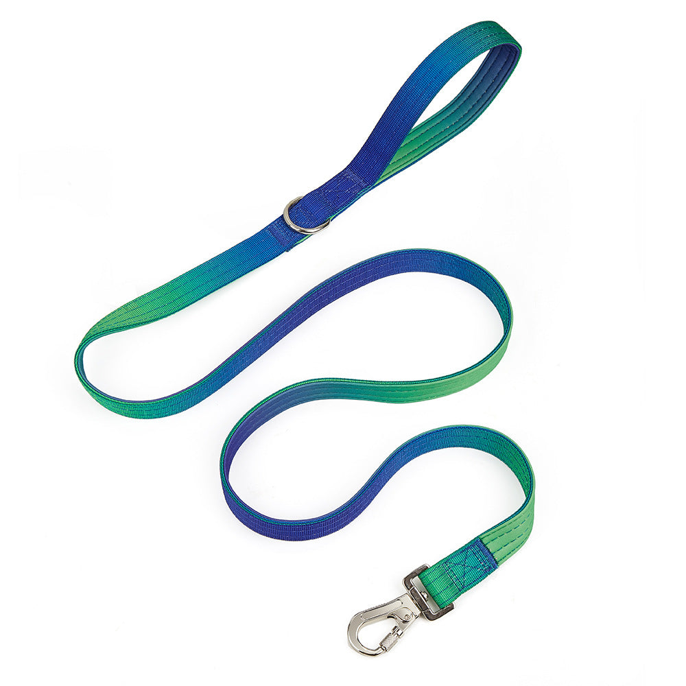 KFX-9140157 Widened Gradient Pet Collar and Leash Set – Soft Nylon Design for Comfort and Safety