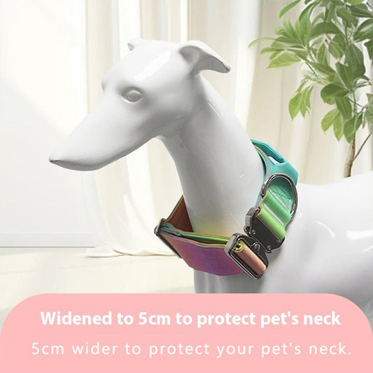 KFX-9140157 Widened Gradient Pet Collar and Leash Set – Soft Nylon Design for Comfort and Safety