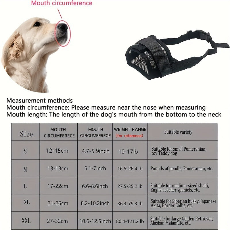 KFX-9140797 Durable Black Dog Muzzle for Anti-Biting, Anti-Barking, and Controlled Drinking