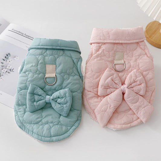 KFX-9141949 Fleece Lined Pet Coat for Cats and Dogs in Pink and Blue Colors