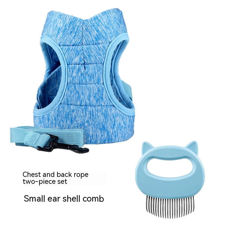 KFX-9143101 Vest-Style Pet Chest Strap with 1.2m and 3m Telescopic Leash Options for Safe Outdoor Use