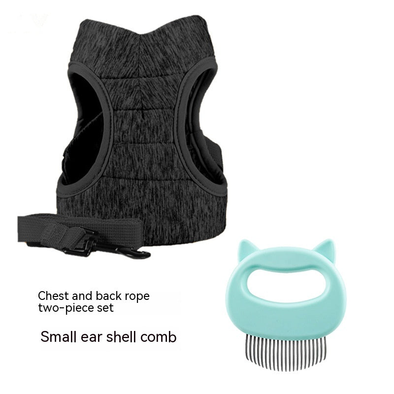 KFX-9143101 Vest-Style Pet Chest Strap with 1.2m and 3m Telescopic Leash Options for Safe Outdoor Use