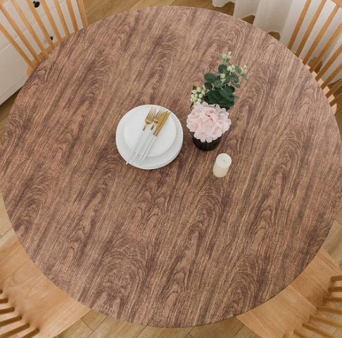 KFX-9144125 Round Waterproof and Oil-Proof Polyester Tablecloth - Available in Various Sizes and Colors