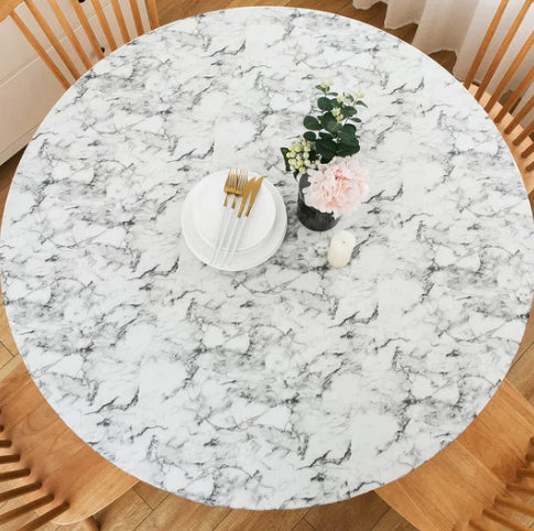 KFX-9144125 Round Waterproof and Oil-Proof Polyester Tablecloth - Available in Various Sizes and Colors