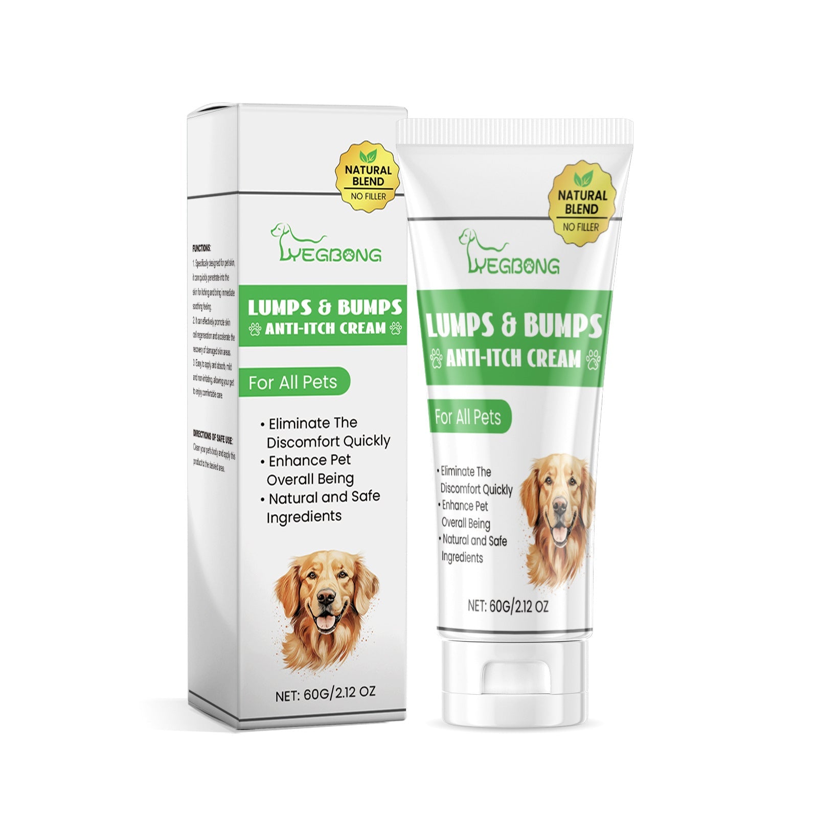 KFX-9145149 Pet Antipruritic Cream for Cats – Skin Repair with Tea Tree Oil and Botanical Extracts, 60g